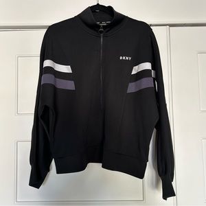 DKNY Sport Jacket/Zip-up/Black/White/Purple/Large